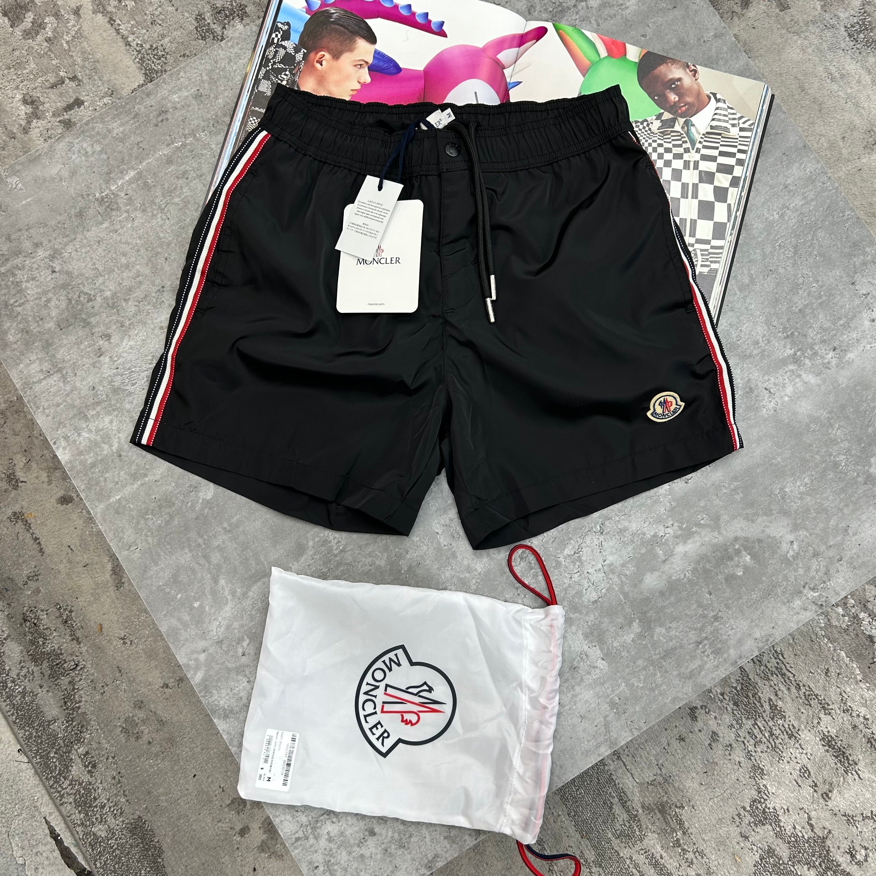 MNCLR - STRIPE BAGGED SWIMS - BLACK