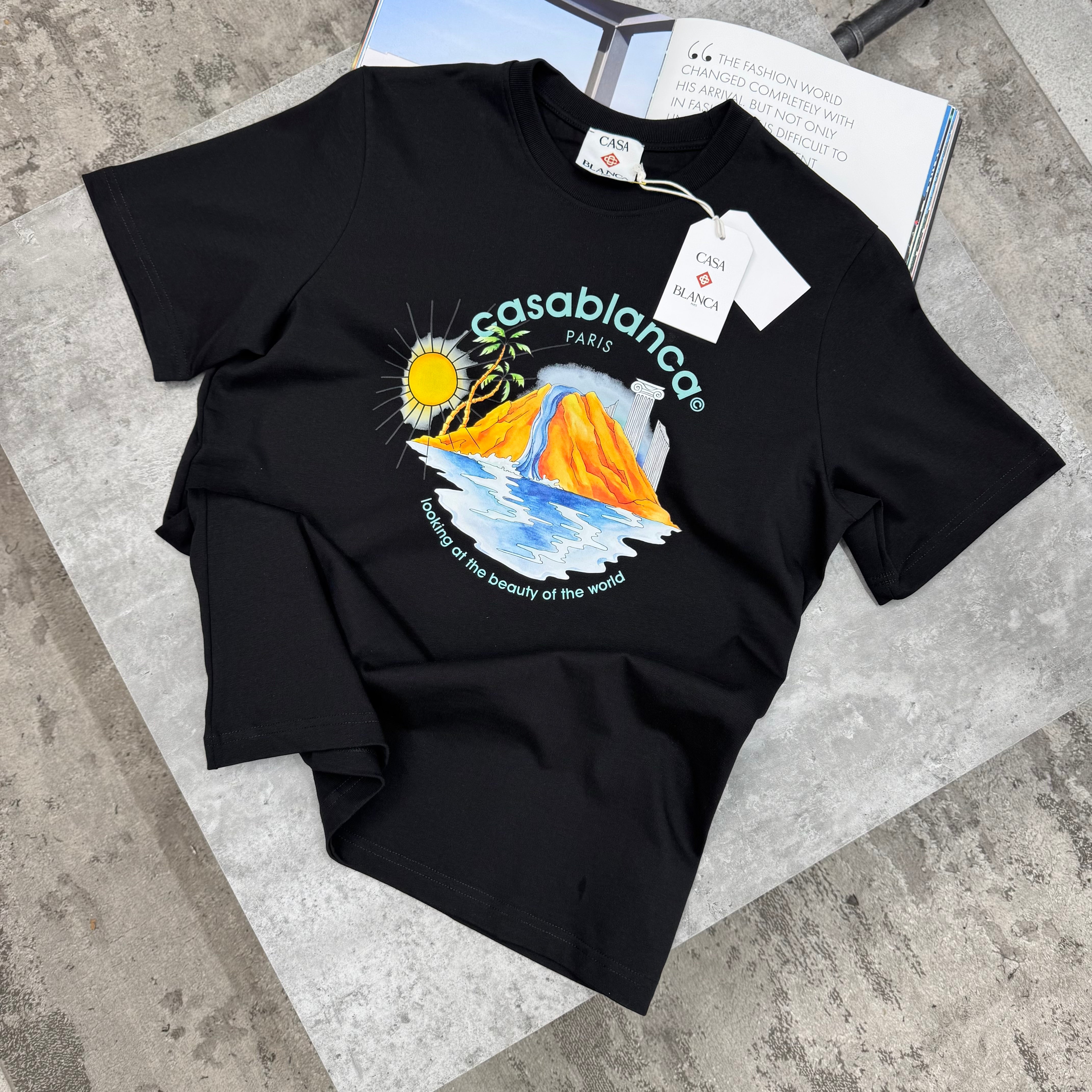 CASA - TENNIS CLUB VOLCANO T-SHIRT - BLACK