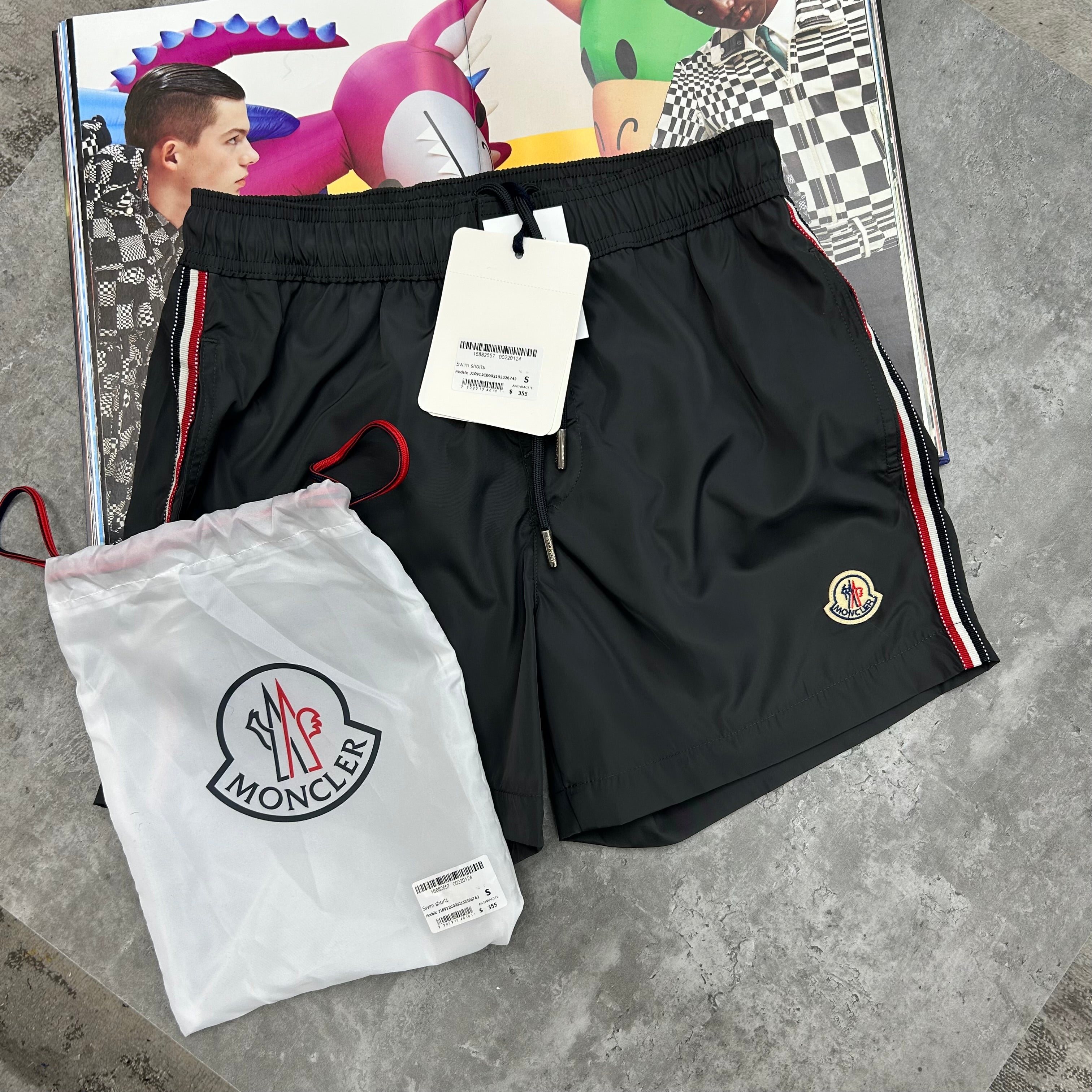MNCLR - STRIPE BAGGED SWIMS - ANTHRACITE