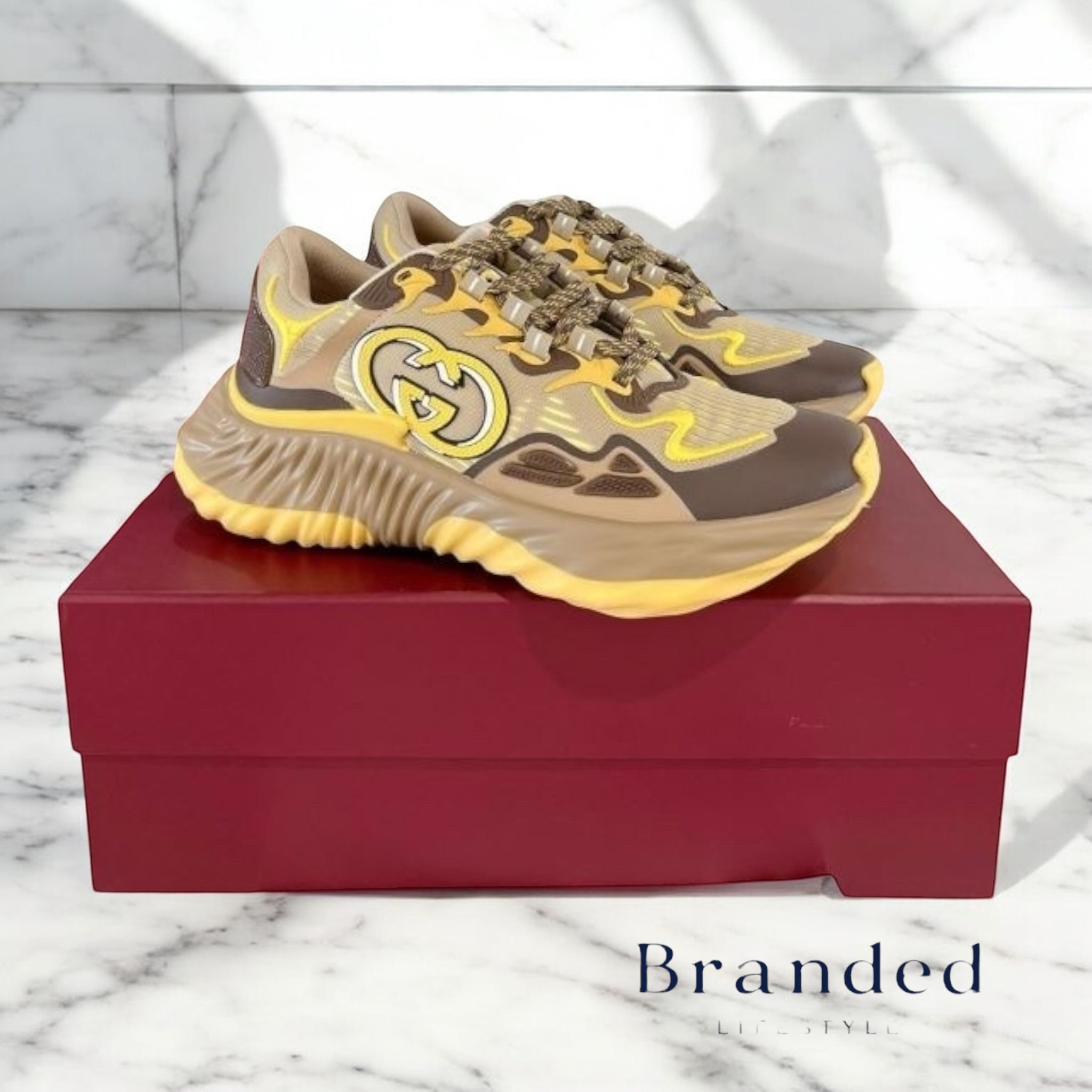 (PRE-ORDER) GCI - WOMENS TRAINERS - BEIGE/YELLOW