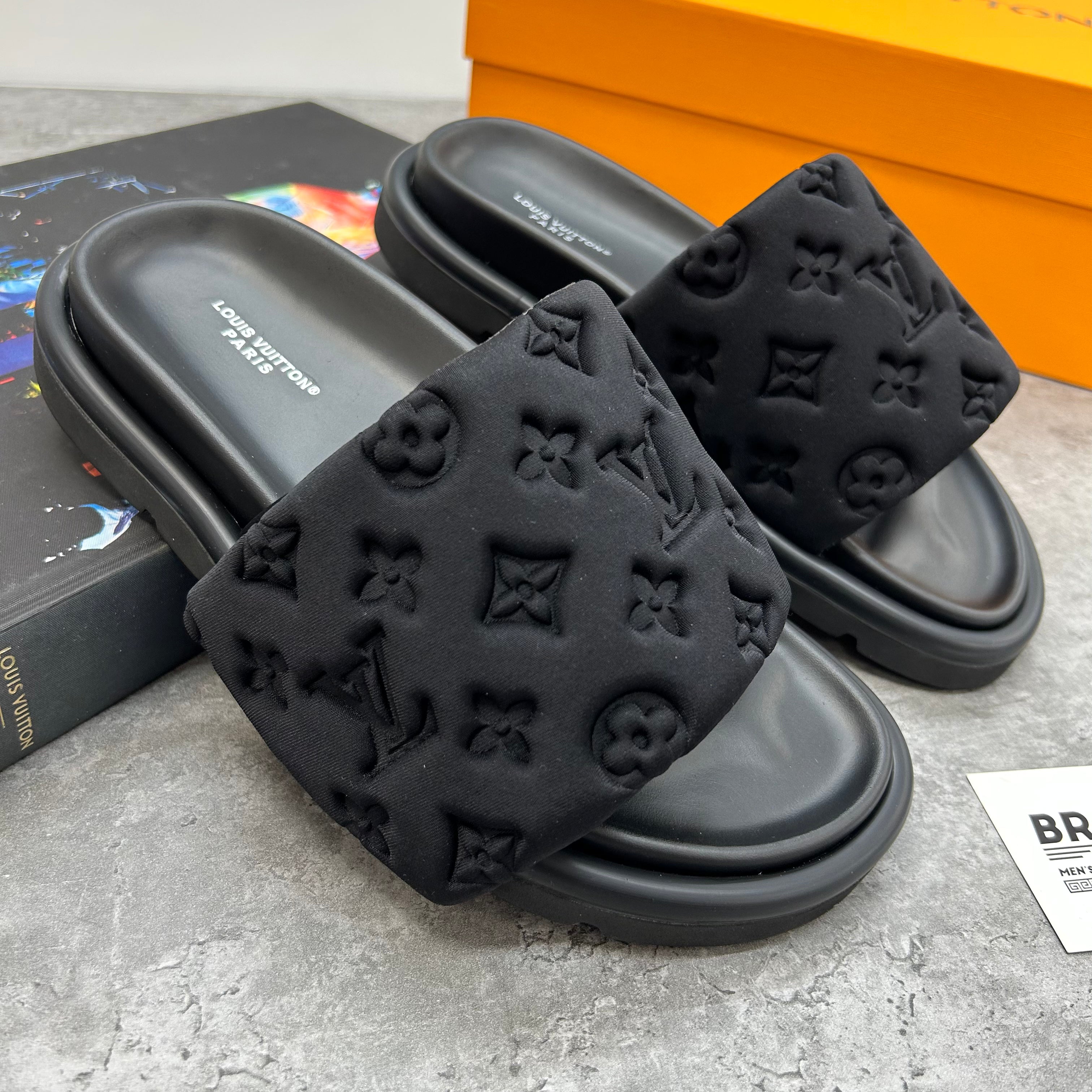 LOUIS VUITTON PILLOW SLIDES BLACK (PRE-ORDER)
